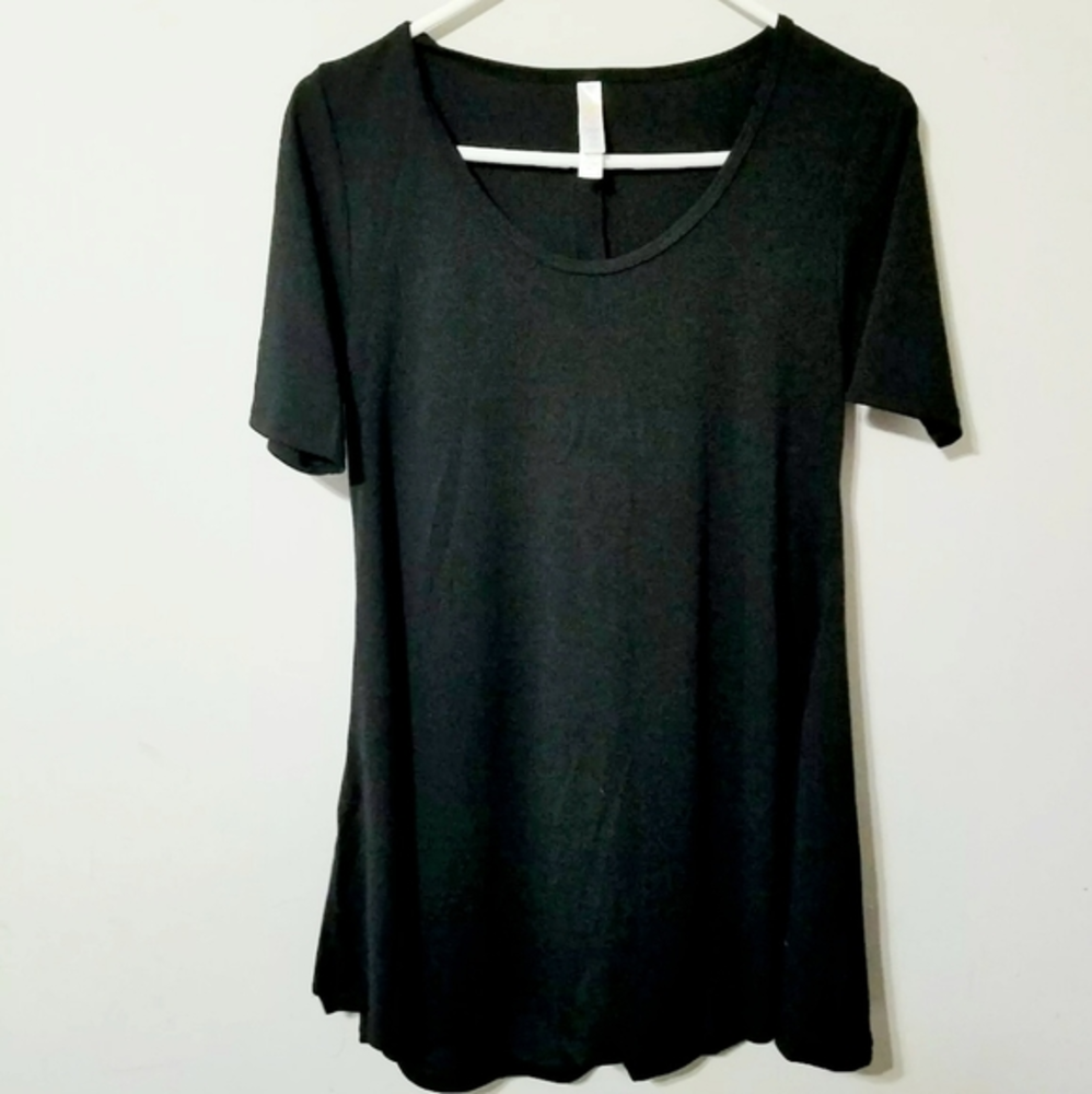 LuLaRoe Unicorn‎ PERFECT T Solid BLACK Noir Top XS